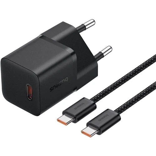 Зарядное устройство Baseus USB-C Wall Charger GaN5 mini 1C 20W with USB-C Cable Black (P10110900113-00)