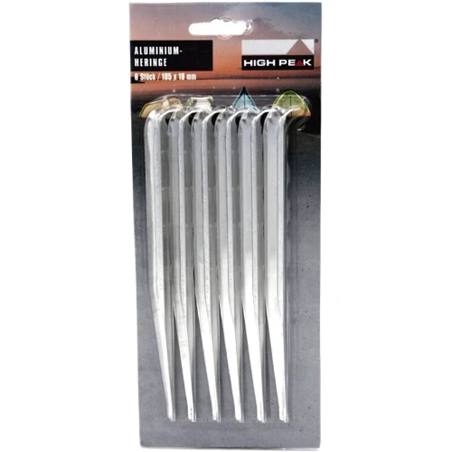 Аксесуар для намету Кільця High Peak Alloy V-Peg 18.5 см 6 шт. Silver (42225): Виробник High Peak