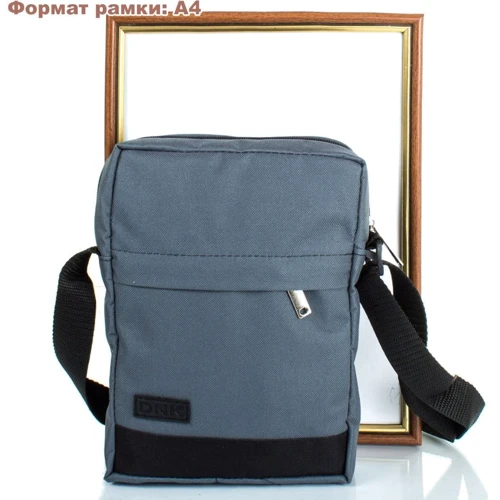 Мужская сумка планшет DNK Leather серая (DNK-Bag-724-70: Тип ручки Без ручки, Плечевой ремень