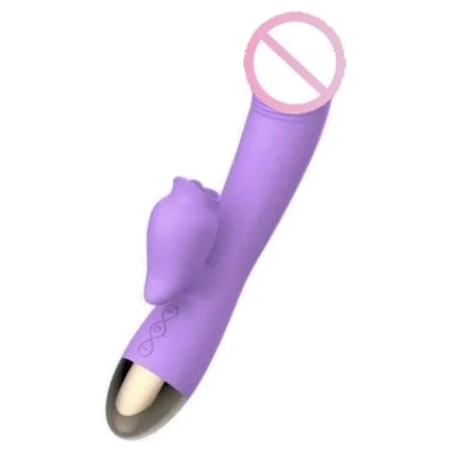 Вибратор-кролик с подогревом и шаловливым язычком для клитора Leten Wonderful Purple