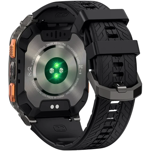 Смарт-часы Kospet Tank M3 Ultra Black (KTM0003US): Материал корпуса Безель: цинковый сплав / Нижняя крышка: полиамид + стекловолокно (огнестойкое) + нержавеющая сталь
