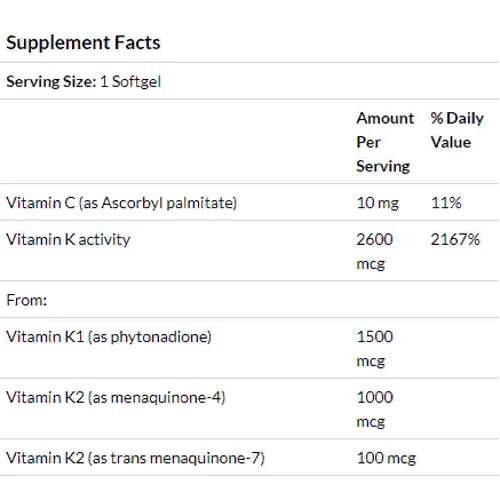 Life Extension, Super K, 90 Softgels (LEX23343): Форма выпуска Капсулы