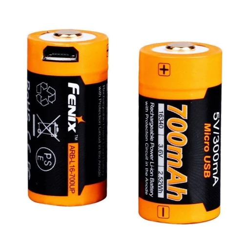 Аксессуар для фонарей Аккумулятор 16340 Fenix 700 UP mAh Li-ion micro usb (ARB-L16-700UP)