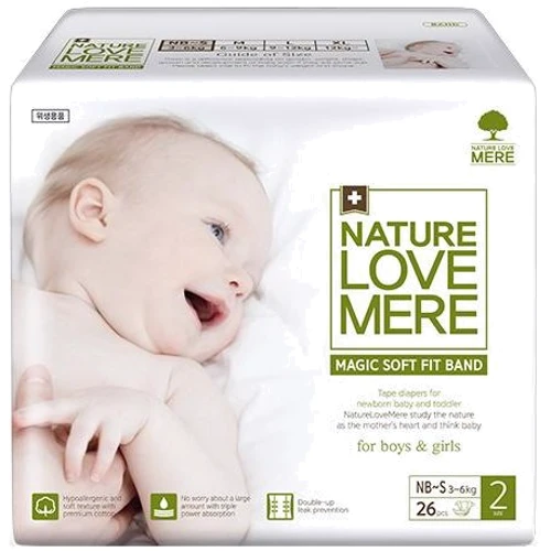 Підгузки дитячі Nature Love Mere MAGIC SOFT FIT BAND, розмір NB / S