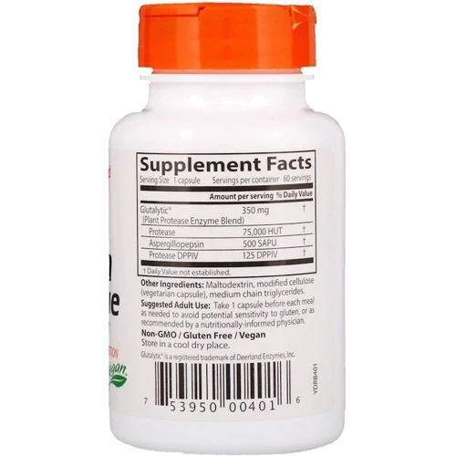 Doctor's Best, Gluten Rescue with Glutalytic, 60 Veggie Caps (DRB-00401): Форма випуску капсули
