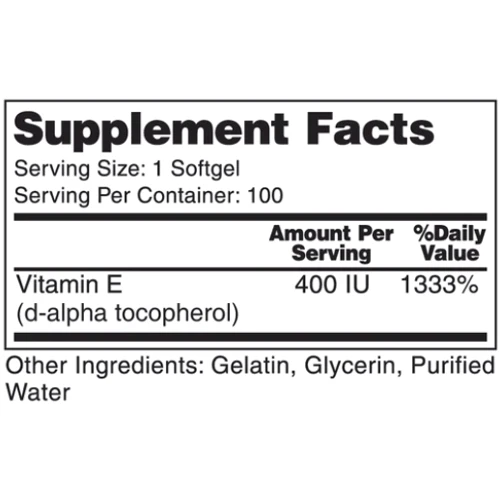 Earth's Creation Vitamin E-268mg 400IU D-alpha Вітамін 400 МО 100 капсул: Тип Витамин E