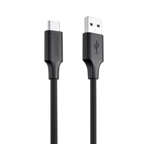Кабель Proove USB Cable to USB-C Striped Silicone 1m Black