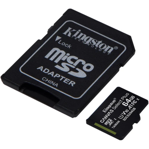 Карта памяти Kingston 64GB microSDXC Class 10 UHS-I U1 V10 A1 Canvas Select Plus 2 Pack + adapter (SDCS2/64GB-2P1A): Тип карты MicroSDXC