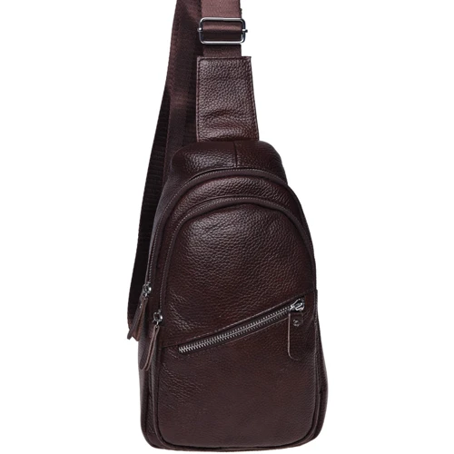 Чоловіча сумка-слінг Borsa Leather коричнева (K1330-brown)