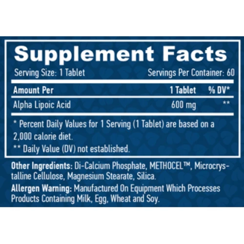 Альфа-ліпоєва кислота 600 мг 60 таблеток Haya Labs Alpha Lipoic Acid Time Release: Вид Неферментные