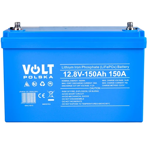 Аккумуляторная батарея Volt Polska LiFePO4 12,8V 150Ah + BMS, BlueTooth, нагревательный мат: Емкость, Ач 150