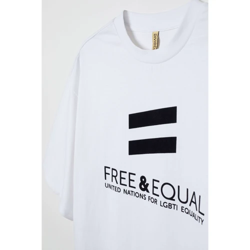 Футболка H&M 6564878 M белая с принтом: Вид Футболки
