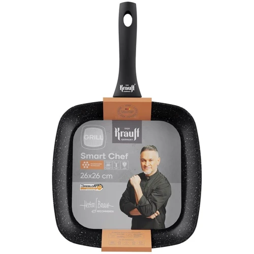 Сковорода Krauff Smart Chef гриль 26х26 см (25-45-122): Крышка в комплекте нет