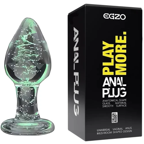 Светящийся анальный плаг из стекла EGZO (EAP-P)