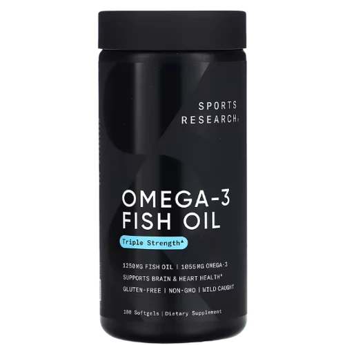 Sports Research Omega-3 Fish oil Риб'ячий жир з омега-3 потрійної сили 180 м'яких капсул