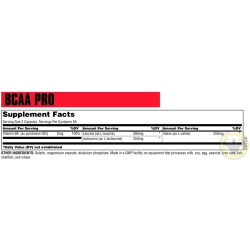 Аминокислота для спорта Universal Nutrition BCAA Pro 100 caps: Тип BCAA