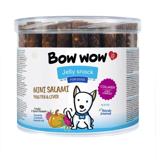 Лакомство для собак Bow wow палочки мини-салями с птицей и печенью 12 см 60 шт. (BW466)