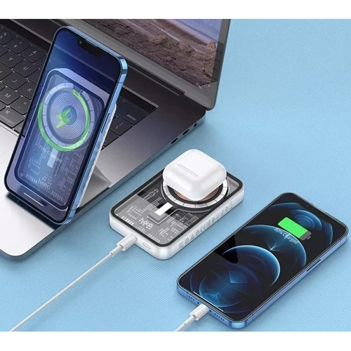 Внешний аккумулятор Hoco Power Bank 5000mAh Q10 MagSafe 20W White: Емкость батареи, мАч 5000