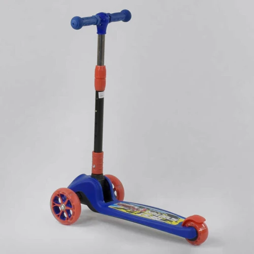 Самокат дитячий триколісний Best Scooter з світяться колесами PU, дисками і складним кермом Blue / Red (87728): Максимальне допустиме навантаження, кг 60