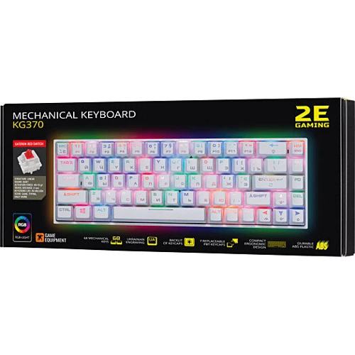 Клавіатура 2E KG370 RGB Gateron Red Switch White (2E-KG370UWT-RD) фото 10