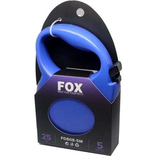 Поводок-рулетка Fox FD808 красный синий черный лента 5мх40кг (FD808-5M): Длина 5 м
