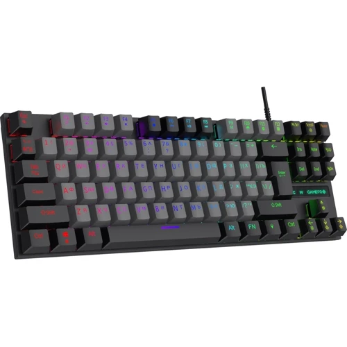 Клавиатура GamePro MK100B Blue Switch LED USB Black (MK100B): Количество клавиш 87