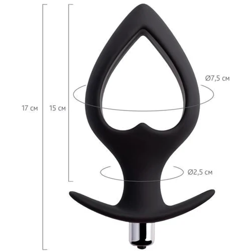 Анальная пробка с вибрацией Toyfa POPO Pleasure Anal Plug Cordis L Vibro Black