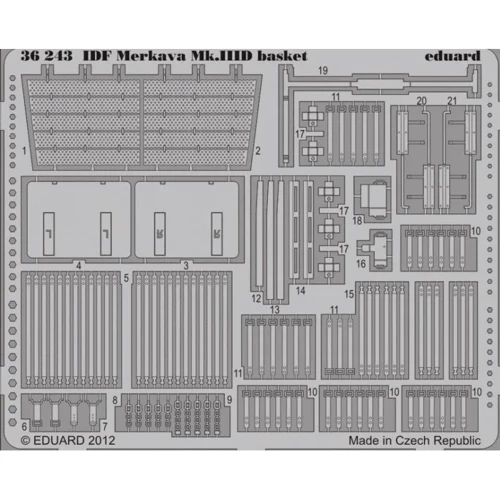 Фототравлення Eduard 1/35 IDF Merkava Mk.IIID баштовий кошик (рекомендовано для Meng) EDU-36243