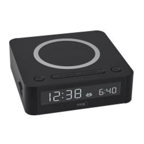 Будильник з бездротовою зарядкою TFA EASY-CHARGE WIRELESS (стандарт Qi) та USB-зарядкою (60203001)