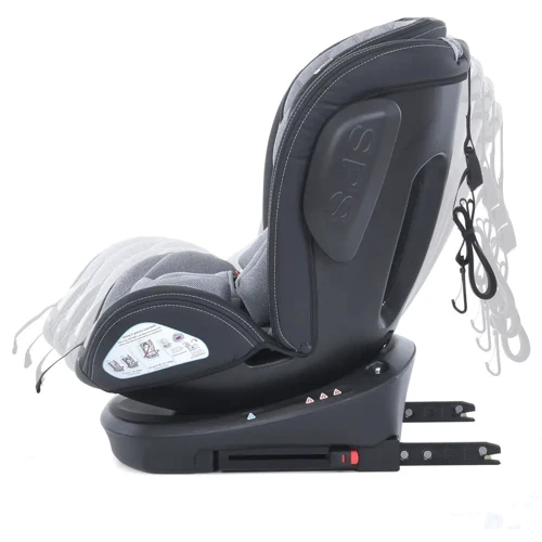 Автокресло El Camino Evolution 2 360 Isofix 0-36 кг royal gray (ME 1045-1): Материалы обшивки текстиль, экокожа