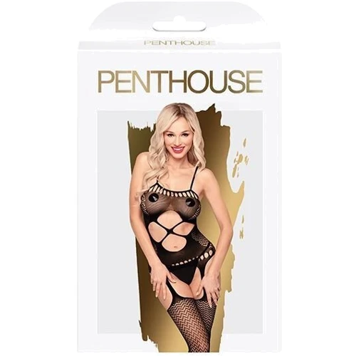 Бодистокинг с вырезом на животике Penthouse - Hot Nightfall Black XL