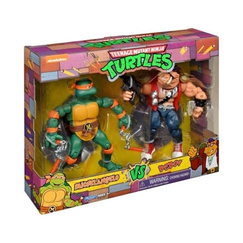 Набір фігурок TMNT серії Черепашки-ніндзя класичні - Мікеланджело проти Бібопа (34 крапки артикуляц: Серія Черепашки Ниндзя