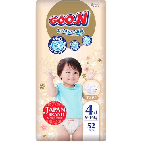 Підгузки Goo.N Premium Soft для дітей L 9-14 кг 52 шт. (F1010101-155)