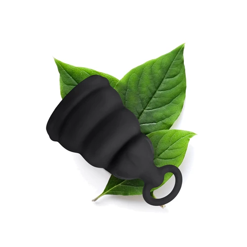 Силиконовая менструальная чаша с защитой от протечек Gvibe Gcup Black, 10 мл (чёрный)