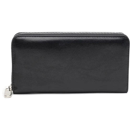 Женский кошелек Borsa Leather черный (V1WLT08-black)