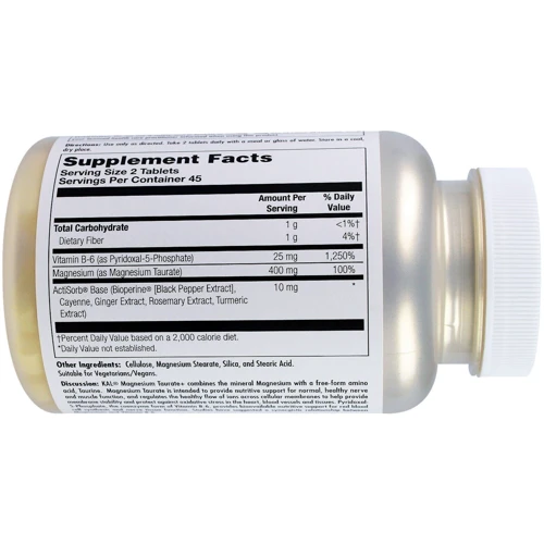 KAL Magnesium Taurate+ 400 mg 90 Tablets (CAL-36975)