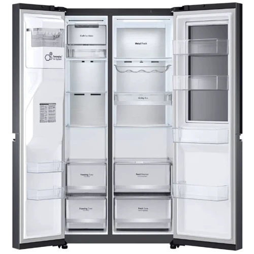 Холодильник Side-by-Side LG GSXV90MCDE: Об'єм холодильної камери, л 416