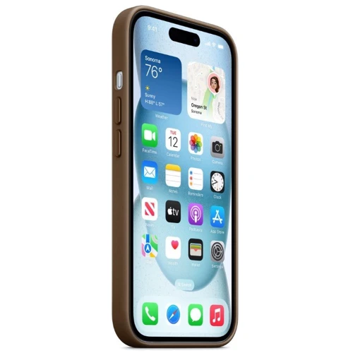 Чехол для iPhone Apple for iPhone 15 Plus FineWoven Case with MagSafe Taupe (MT473) : Цвет бежевый