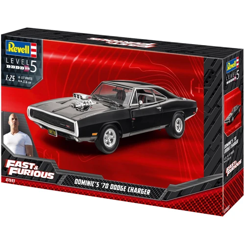 Сборная модель-копия Revell Автомобиль Додж Чарджер (1970) с к/ф "Форсаж" уровень 4 масштаб 1:25: Масштаб 1:25