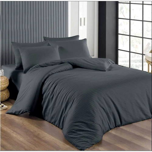 Простирадло LightHouse Sateen Stripe Antracit на гумці страйп-сатин 180х200+25см (603685): Склад 100% хлопок