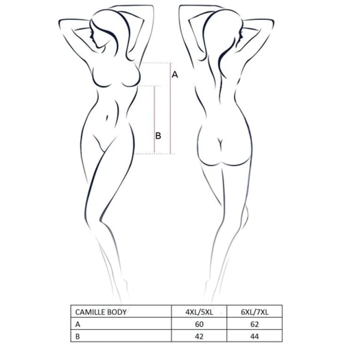 Женское боди Passion CAMILLE BODY black 4XL/5XL