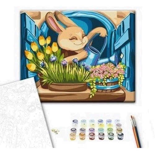 Картина по номерам Brushme Зайчик флорист ©Olena Lazarenko 30х40 см (KBS0139)