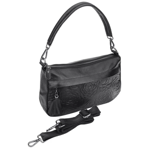Жіноча сумка через плече Borsa Leather чорна (10t840-black): Стать жіночий