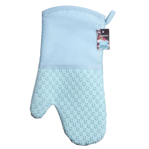 Рукавичка-прихватка Ardesto Tasty Baking 35х19 см, блакитний, силікон, бавовна (AR2327T): Материал силикон