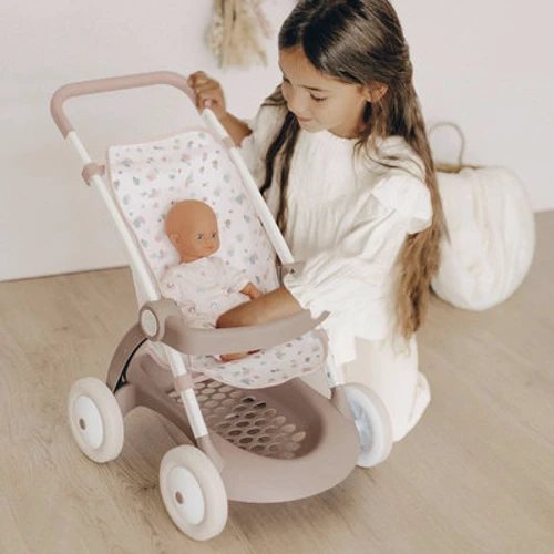 Коляска Smoby Baby Nurse Прогулянка з кошиком (254018): Колір розовый