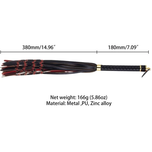 Флоггер LOCKINK Sevanda Red & Black Braided Tail Flogger