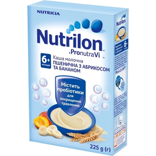 Молочна каша Nutrilon Пшенична з абрикосом і бананом 225 г від 6 міс.: Тип Каші молочні