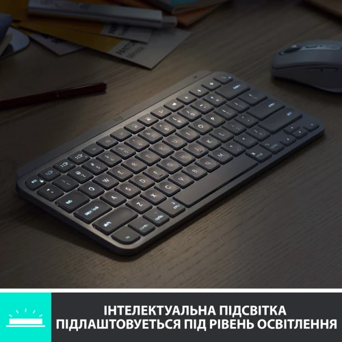 Клавіатура Logitech MX Keys Mini Minimalist UA Pale Grey (920-010499): Тип клавіатури компактная