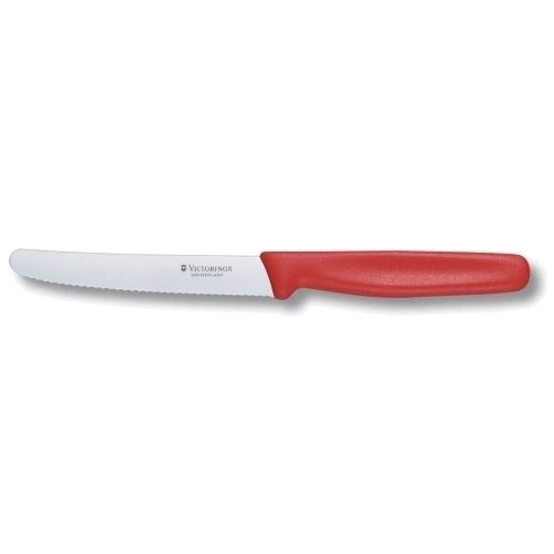 Кухонный нож Victorinox волн. с красной ручкой 11см (5.0831)
