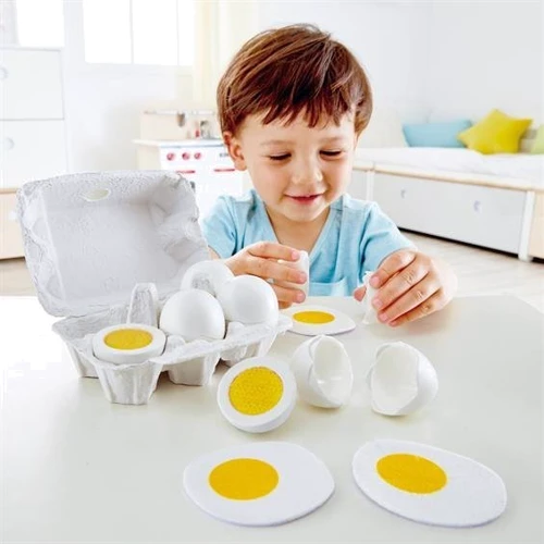 Іграшкові продукти Hape Дерев'яні яйця в лотку (E3156) фото 2